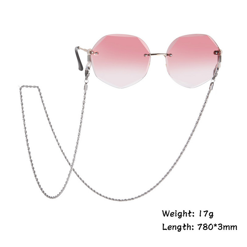 Lanț răsucit din oțel inoxidabil Skyrim pentru ochelari de soare Femei Bărbați Suport ochelari Lanțuri Snur Ochelari Snur Cureaua pentru gât Coarda pentru mască
