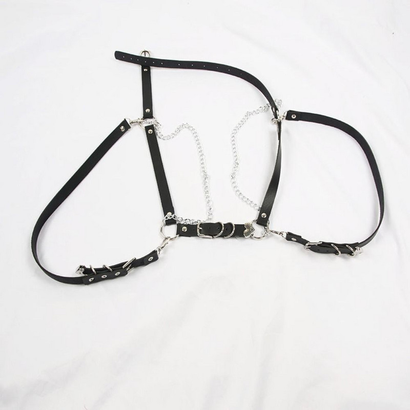 Moda femei fustă centură femeie din piele pu hip hop rock club de noapte blugi sexy rochie inimă centură punk cu lanț din talie metal