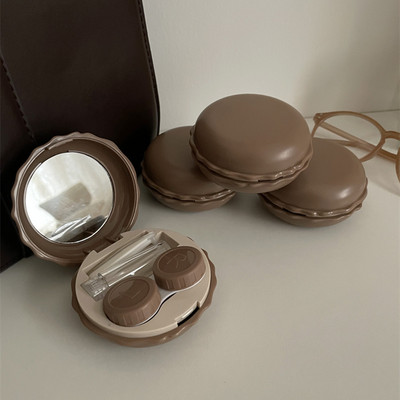 Tej tea meleg színű kontaktlencse doboz dupla partner doboz kontaktlencse tok egyszínű Egyszerű színű kontaktlencse tároló doboz