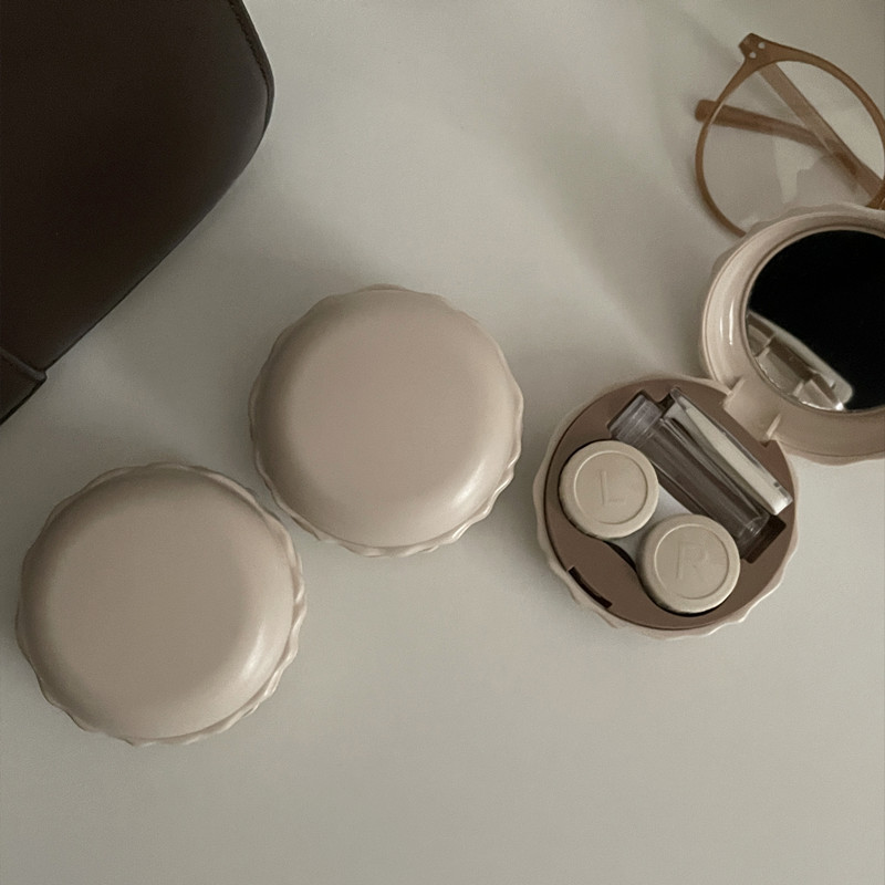 Tej tea meleg színű kontaktlencse doboz dupla partner doboz kontaktlencse tok egyszínű Egyszerű színű kontaktlencse tároló doboz