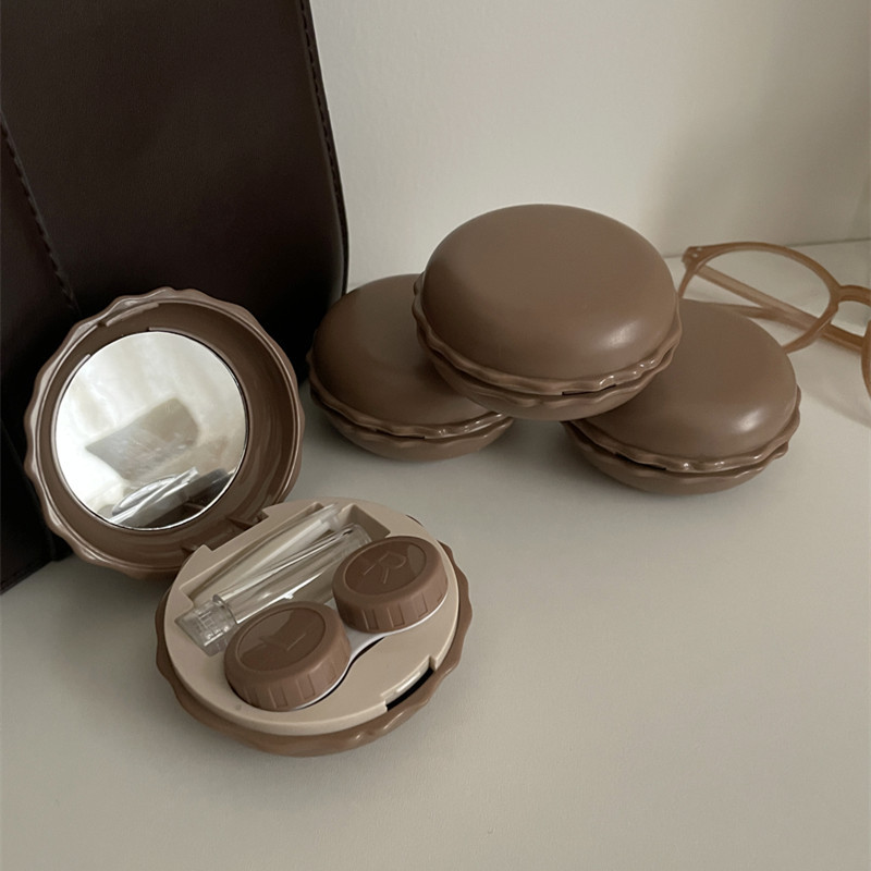 Tej tea meleg színű kontaktlencse doboz dupla partner doboz kontaktlencse tok egyszínű Egyszerű színű kontaktlencse tároló doboz