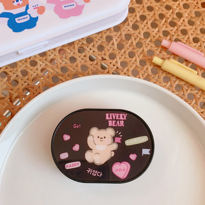 2021 kontaktlencse tok doboz tükörrel Aranyos Medve Női Lány Mini Lovely Eyes Kontaktlencse tartó doboz Táska Utazókészlet