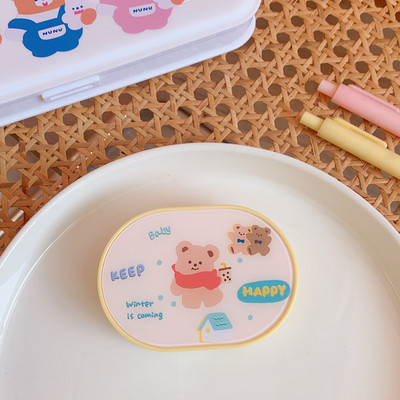 2021 kontaktlencse tok doboz tükörrel Aranyos Medve Női Lány Mini Lovely Eyes Kontaktlencse tartó doboz Táska Utazókészlet