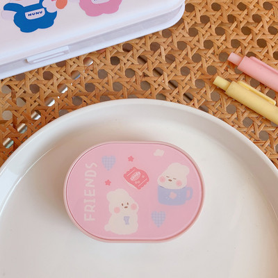 2021 kontaktlencse tok doboz tükörrel Aranyos Medve Női Lány Mini Lovely Eyes Kontaktlencse tartó doboz Táska Utazókészlet