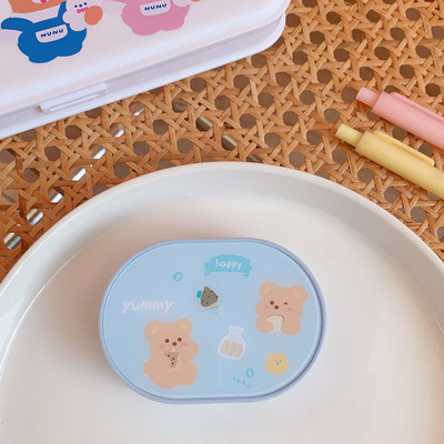 2021 kontaktlencse tok doboz tükörrel Aranyos Medve Női Lány Mini Lovely Eyes Kontaktlencse tartó doboz Táska Utazókészlet