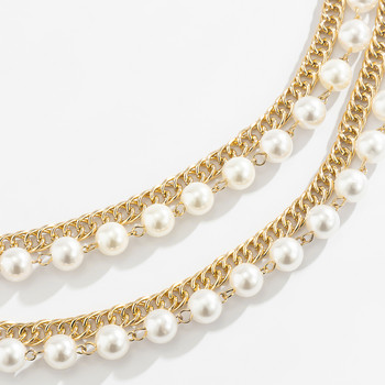 Ζώνες Imitation Pearl Chain για Γυναικείες Ζώνες Μέσης Μεταλλικό Αλουμίνιο Γυναικεία Desinger (με Φόρεμα) 2023 Y2k Thin Lady Body Chain 022