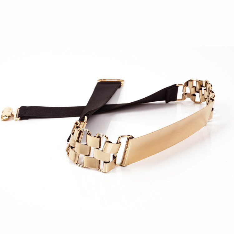 Modni luksuzni zlatni remen Ženski dodaci Ženski remen Metalna suknja sa šljokicama Elastična zlatna haljina pojas PD07