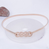 Új dekoratív női fém rugós deréklánc divat levelek csat rugalmas lánc deréköv arany Kiváló minőségű tervezői öv