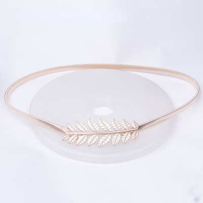 Új dekoratív női fém rugós deréklánc divat levelek csat rugalmas lánc deréköv arany Kiváló minőségű tervezői öv