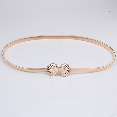 Új dekoratív női fém rugós deréklánc divat levelek csat rugalmas lánc deréköv arany Kiváló minőségű tervezői öv