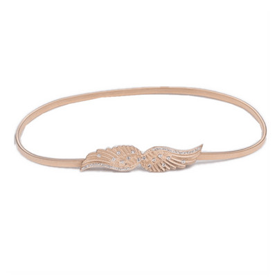 Új dekoratív női fém rugós deréklánc divat levelek csat rugalmas lánc deréköv arany Kiváló minőségű tervezői öv