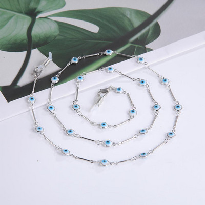 Skyrim Blue Evil Eye Napszemüvegek Láncok Nyaklánc Női Nyakláncok Szemüvegek Zsinórok Szemüvegek Kötélmaszk Zsinórtartozékok nagykereskedelme