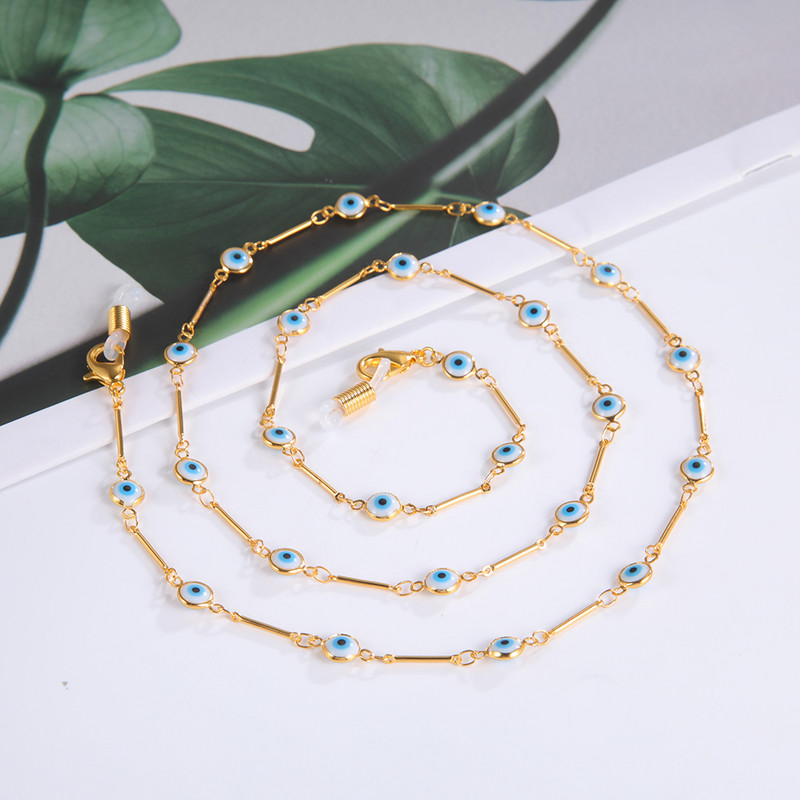 Skyrim Blue Evil Eye Napszemüvegek Láncok Nyaklánc Női Nyakláncok Szemüvegek Zsinórok Szemüvegek Kötélmaszk Zsinórtartozékok nagykereskedelme