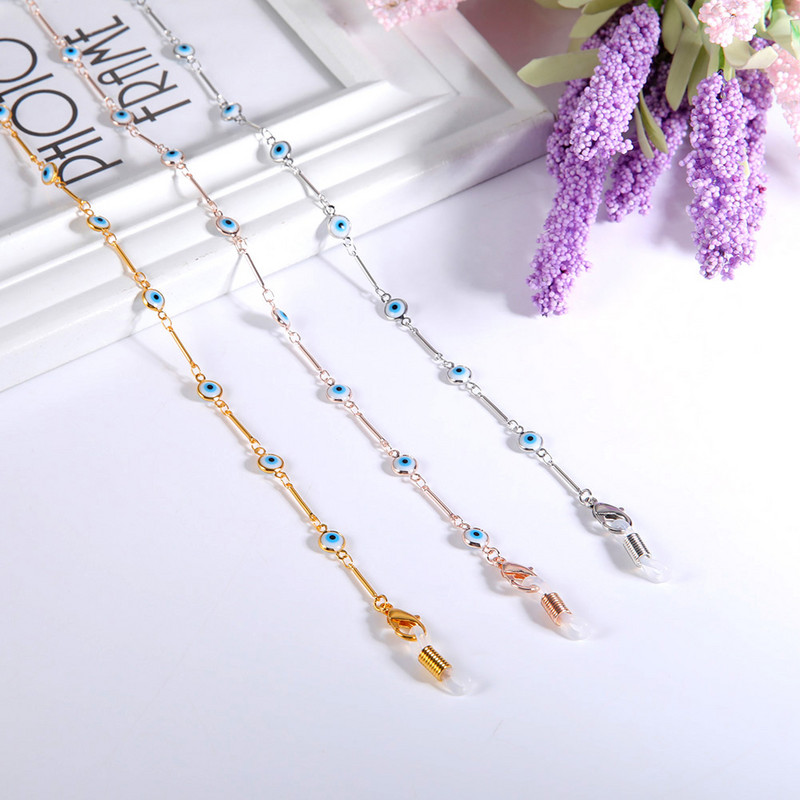 Skyrim Blue Evil Eye Napszemüvegek Láncok Nyaklánc Női Nyakláncok Szemüvegek Zsinórok Szemüvegek Kötélmaszk Zsinórtartozékok nagykereskedelme