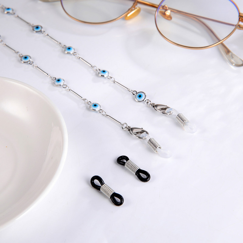 Skyrim Blue Evil Eye Napszemüvegek Láncok Nyaklánc Női Nyakláncok Szemüvegek Zsinórok Szemüvegek Kötélmaszk Zsinórtartozékok nagykereskedelme