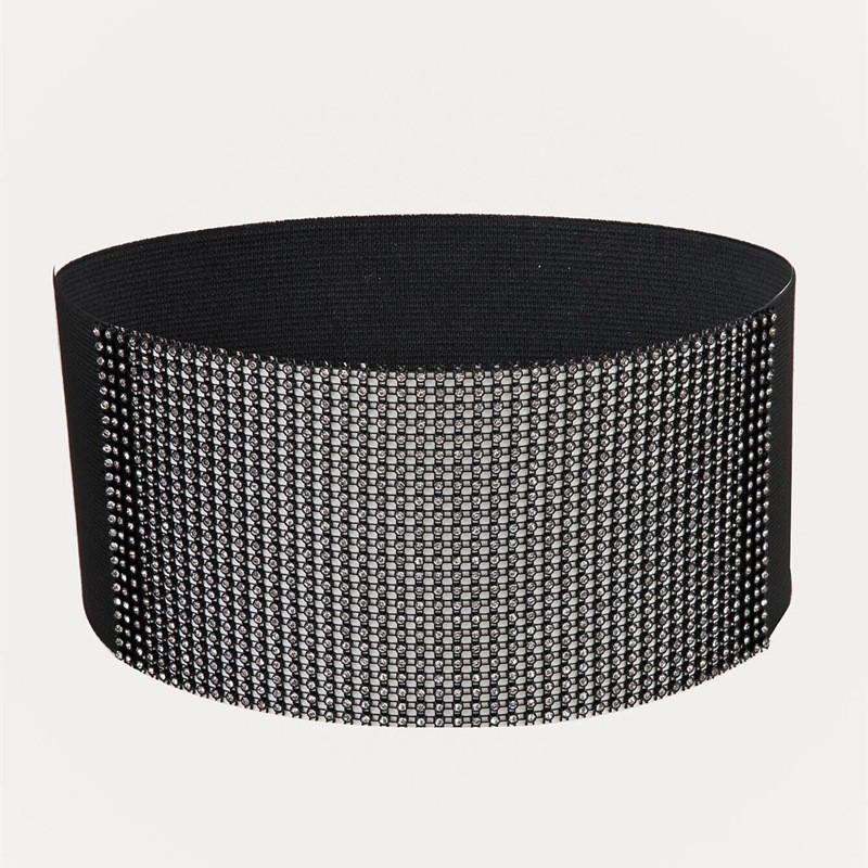2023. aasta naiste korsetivöö, täis teemantmoe rihm, lai vöökoht, tihendatud plastikust vöökohaga kleit Teksad, moodne retro luksuslik disainer
