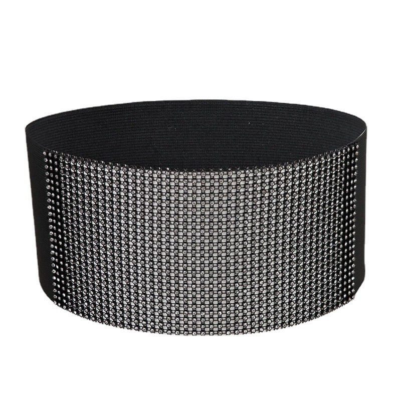 2023. aasta naiste korsetivöö, täis teemantmoe rihm, lai vöökoht, tihendatud plastikust vöökohaga kleit Teksad, moodne retro luksuslik disainer