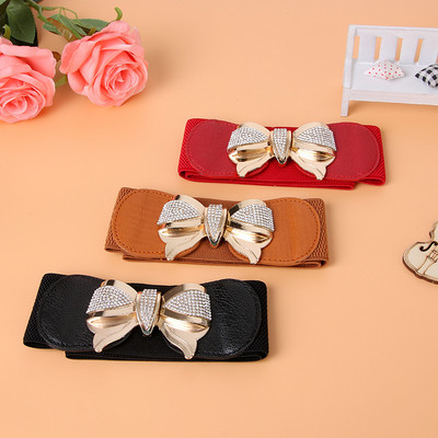 Rochie de pulover cu talie lată elastică pentru femei cu decorare cu strasuri Curele cu cataramă pentru curele pentru femei, marcă de designer de lux, negru roșu