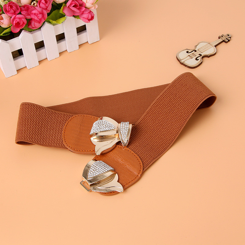 Rochie de pulover cu talie lată elastică pentru femei cu decorare cu strasuri Curele cu cataramă pentru curele pentru femei, marcă de designer de lux, negru roșu