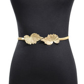 Levelek csatos arany övek nőknek Fém vékony öv ruhához Rugalmas női derékpánt derékpánt