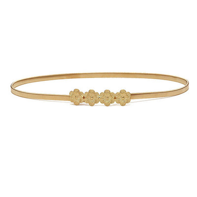 Levelek csatos arany övek nőknek Fém vékony öv ruhához Rugalmas női derékpánt derékpánt