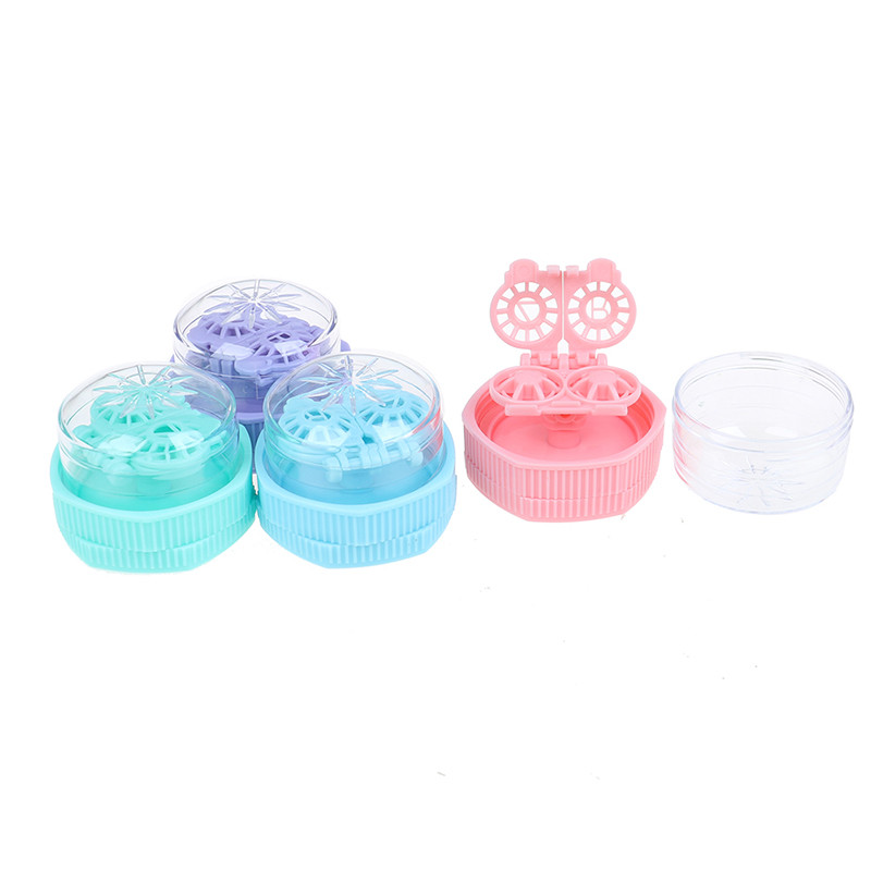 1 db hordozható kontaktlencse tisztító tok doboz, kézi forgó mosógép tisztítás utazási tartozékokhoz