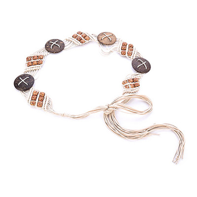 2020 női öv csípő magas derekú rojtok Boho kötött kötél fa gyöngyök öv derék lánc divat ruházati kiegészítő