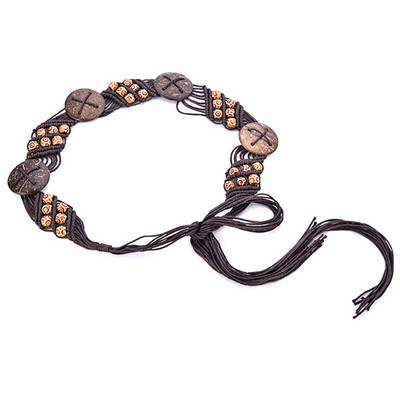 2020 női öv csípő magas derekú rojtok Boho kötött kötél fa gyöngyök öv derék lánc divat ruházati kiegészítő