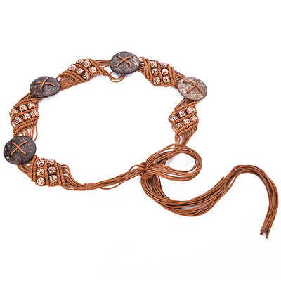 2020 női öv csípő magas derekú rojtok Boho kötött kötél fa gyöngyök öv derék lánc divat ruházati kiegészítő