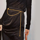 Divat arany lánc öv női hosszú vékony punk fém övek női kiváló minőségű ruha derékpánttal állítható kabát fűző Riem