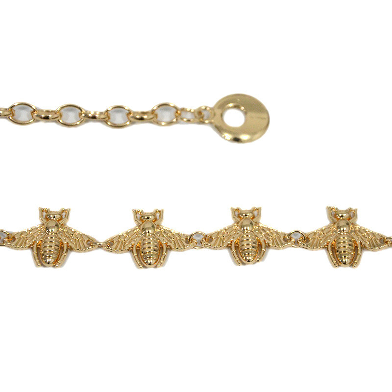 Új egyedi méh arany csatos öv női divatos fém csatos fényes lánc övek vékony női farmer ruha derékpánt 2022