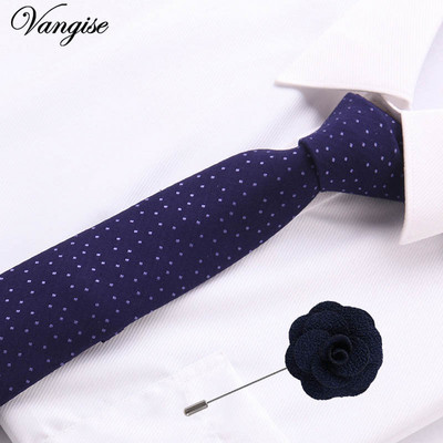 Vangise 6,5 cm-es pamut férfi kockás nyakkendő Piros Paisley nyakkendő és bross szett Klasszikus barna/fekete/kék nyakkendő esküvőre