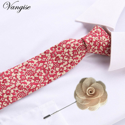 Vangise 6,5 cm-es pamut férfi kockás nyakkendő Piros Paisley nyakkendő és bross szett Klasszikus barna/fekete/kék nyakkendő esküvőre