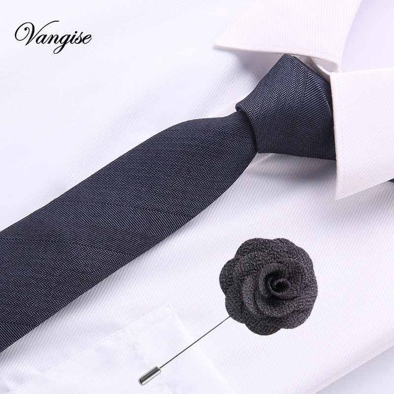 Vangise 6,5 cm-es pamut férfi kockás nyakkendő Piros Paisley nyakkendő és bross szett Klasszikus barna/fekete/kék nyakkendő esküvőre