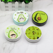 Aranyos hordozható mini kontaktlencse tok utazó hölgy tartó tároló szemkörnyékápoló tartályhoz tükörlencsékkel, avokádó dobozzal