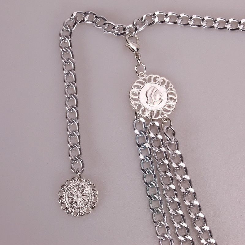 Punk hip-hop stil Sveobuhvatni lanac oko struka Suncokret Vintage metalni/pleteni ženski remen za haljinu Vintage remen visokog struka za žene