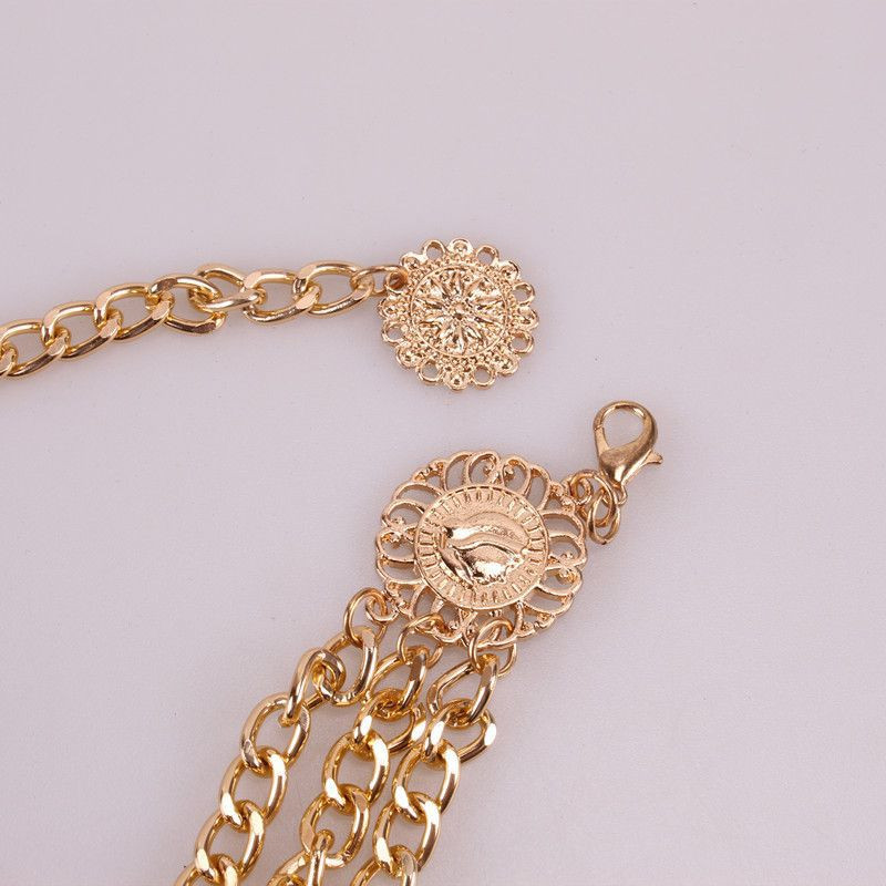 Punk hip-hop stil Sveobuhvatni lanac oko struka Suncokret Vintage metalni/pleteni ženski remen za haljinu Vintage remen visokog struka za žene