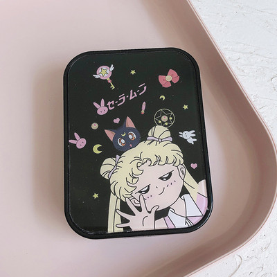 Kutija za kontaktne leće japanske ružičaste serije s zrcalom Spremnik za leće u boji s crtanim filmovima Prijenosni set za putovanja Poklon za pohranu leća