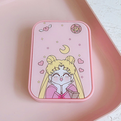 Kutija za kontaktne leće japanske ružičaste serije s zrcalom Spremnik za leće u boji s crtanim filmovima Prijenosni set za putovanja Poklon za pohranu leća