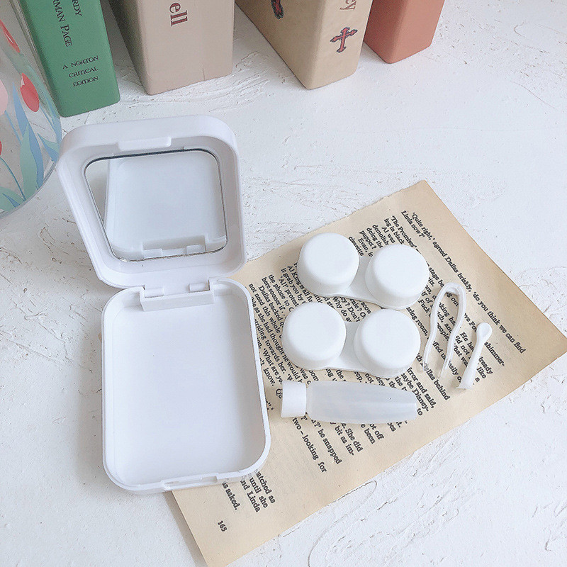 Kutija za kontaktne leće japanske ružičaste serije s zrcalom Spremnik za leće u boji s crtanim filmovima Prijenosni set za putovanja Poklon za pohranu leća