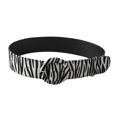 Velúr négyzet alakú csatos derékpánt női zebra mintás derékpánt tűcsatos öv Cummerbund női fűző öv széldzsekihez
