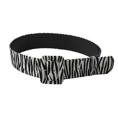 Velúr négyzet alakú csatos derékpánt női zebra mintás derékpánt tűcsatos öv Cummerbund női fűző öv széldzsekihez