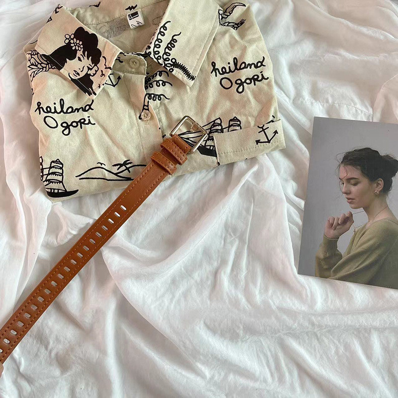 Új női PU bőr öv, teljes lyukas, négyszögletes csatos övek lányoknak Egyszerű retro deréköv Farmer ruha vékony derékpánt