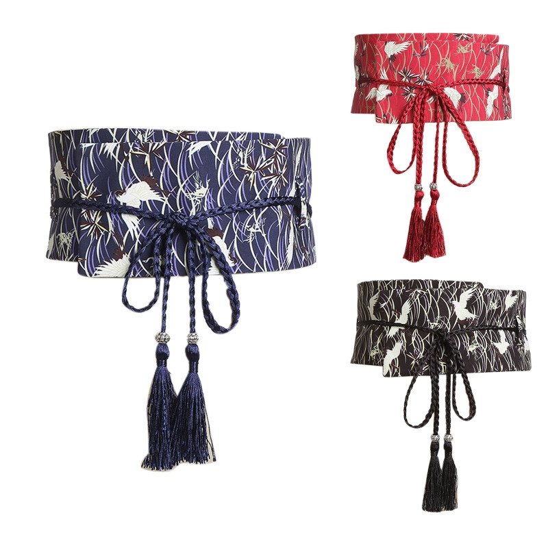 Női japán kimonó köntös Obi öv, dekoratív női öv, kitűnő Hanfu széles öv öv Divatos derékbőség Szállítás