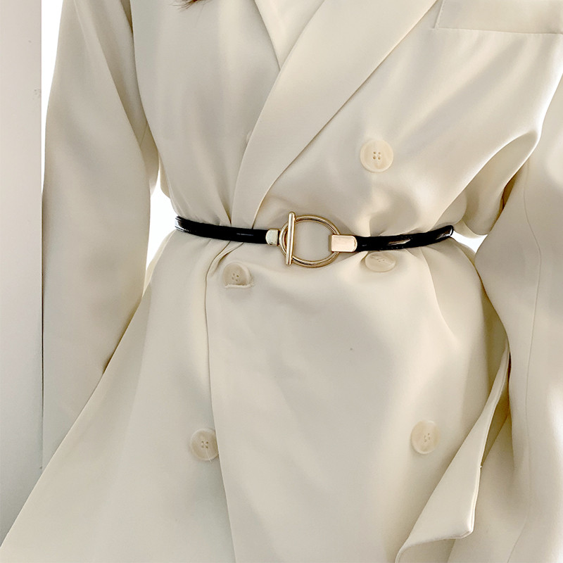 Fashion Hot Sale Lakkbőr övek Női Tömör vékony Fűző cummerubnds All-match Új igazítás Derékpántok ruhakabát Női