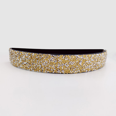 Fényes strasszból készült elasztikus fűzőöv, női derék, nagy, plusz méretű sztreccs Cummerbunds női dizájner övek kiváló minőségben