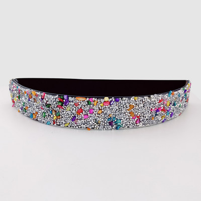 Fényes strasszból készült elasztikus fűzőöv, női derék, nagy, plusz méretű sztreccs Cummerbunds női dizájner övek kiváló minőségben