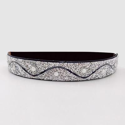 Fényes strasszból készült elasztikus fűzőöv, női derék, nagy, plusz méretű sztreccs Cummerbunds női dizájner övek kiváló minőségben