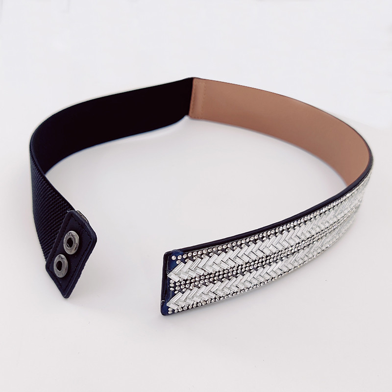 Fényes strasszból készült elasztikus fűzőöv, női derék, nagy, plusz méretű sztreccs Cummerbunds női dizájner övek kiváló minőségben