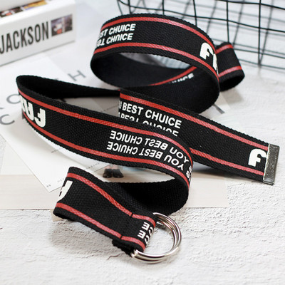 Esztétikus öv nylon vászon övek női férfiak sárga piros ceinture női divat fehér lányok fiúk aranyos harajuku kiegészítők